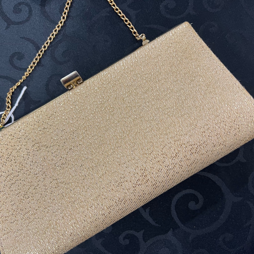 Elegant Vintage Gold Clutch Bag 80s
